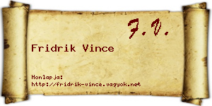 Fridrik Vince névjegykártya