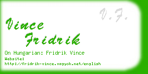 vince fridrik business card